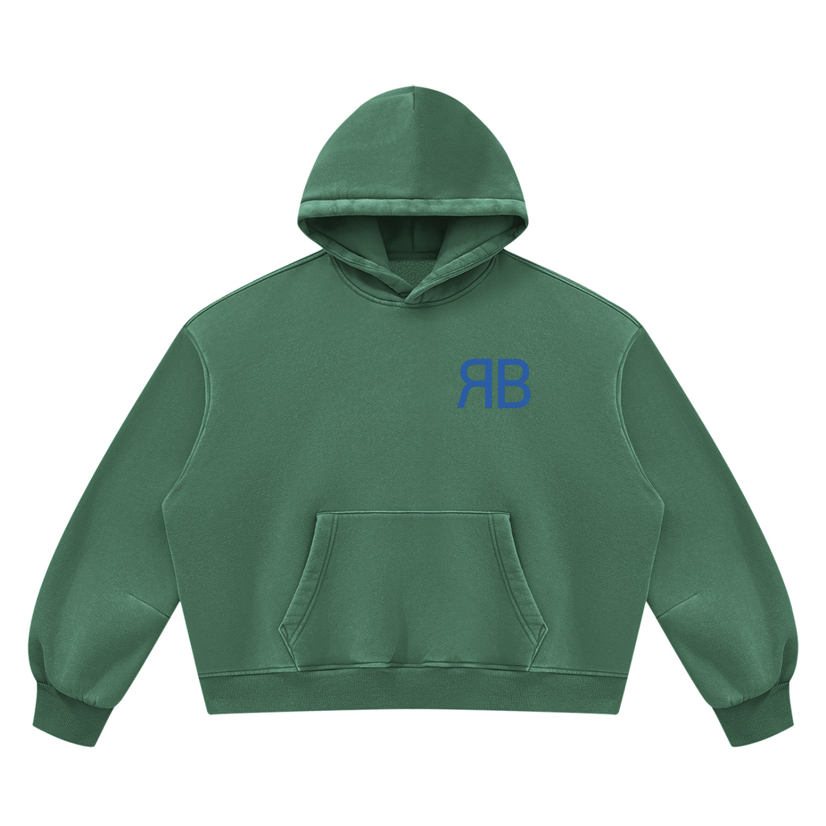 Sweat à capuche boxy délavé en molleton — 390 GSM