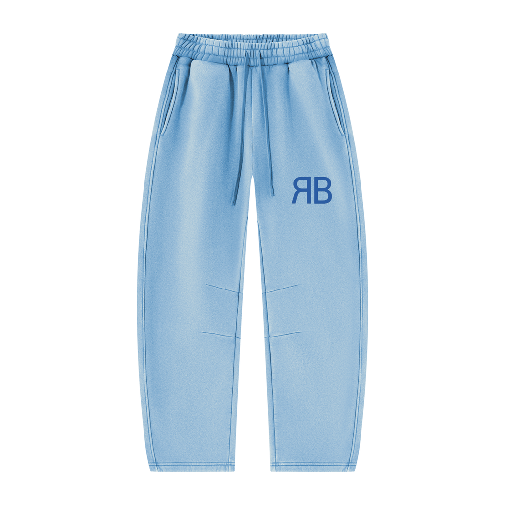 Pantalon de jogging délavé en molleton coupe barrel — 390 GSM