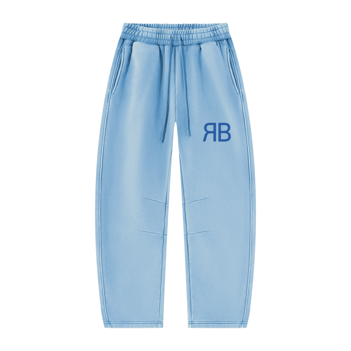 Pantalon de jogging délavé en molleton coupe barrel — 390 GSM