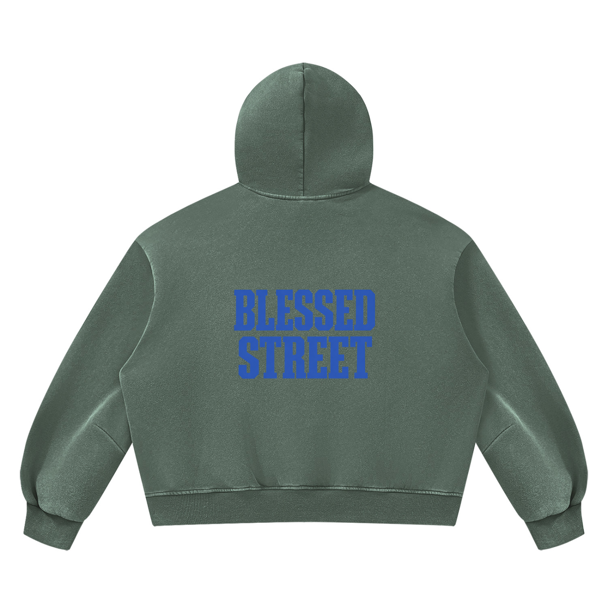 Sweat à capuche boxy délavé en molleton — 390 GSM