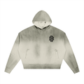 Sweat à capuche ample délavé à effet usé — 370 GSM