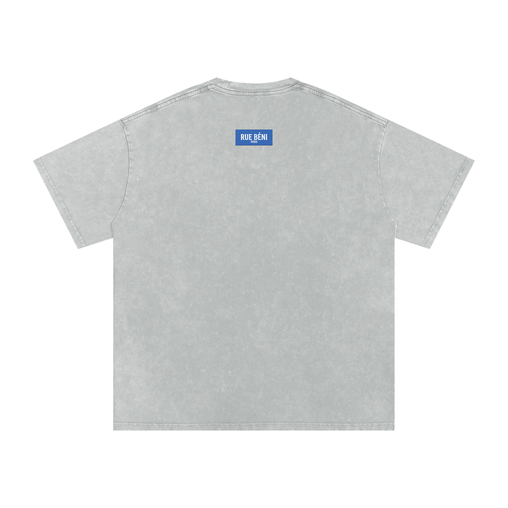 T-shirt ample délavé Signature Cobalt — 250 GSM