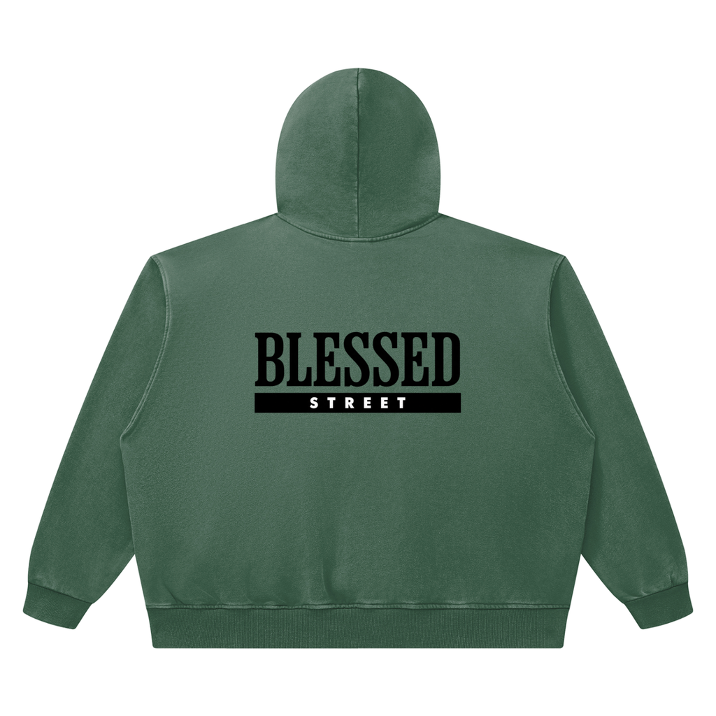 Sweat à capuche boxy en coton délavé — 420 GSM