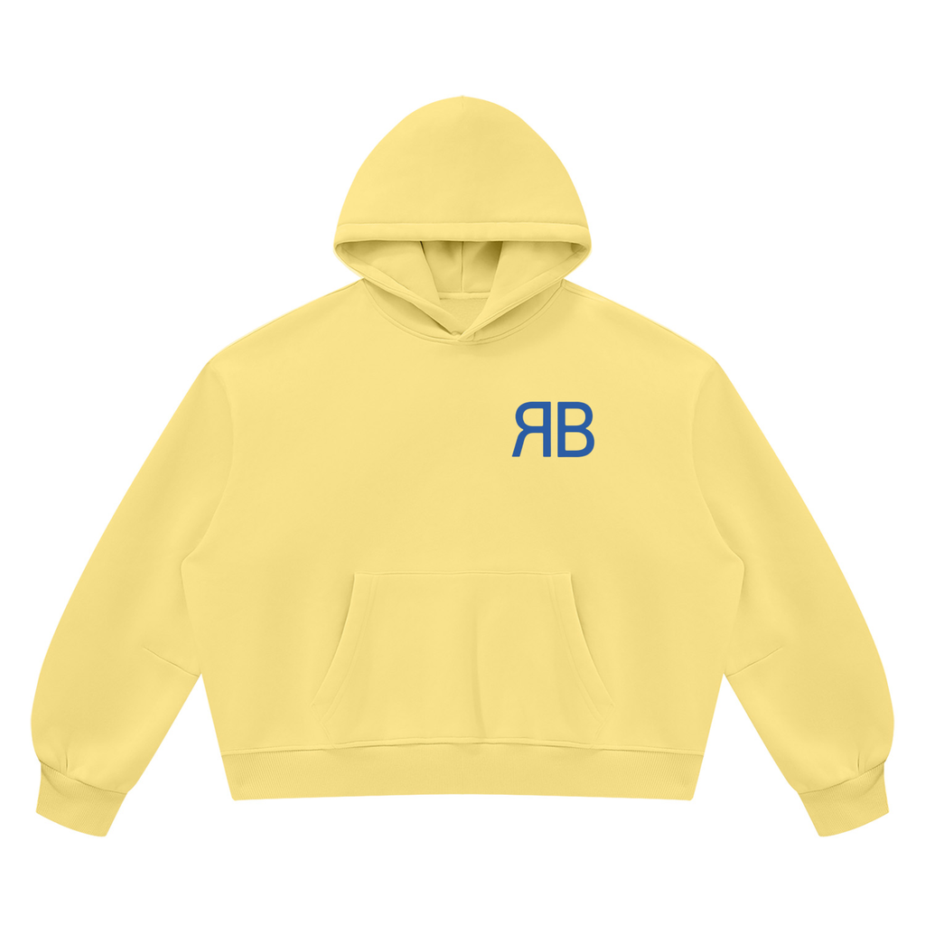 Sweat à capuche boxy délavé en molleton — 390 GSM