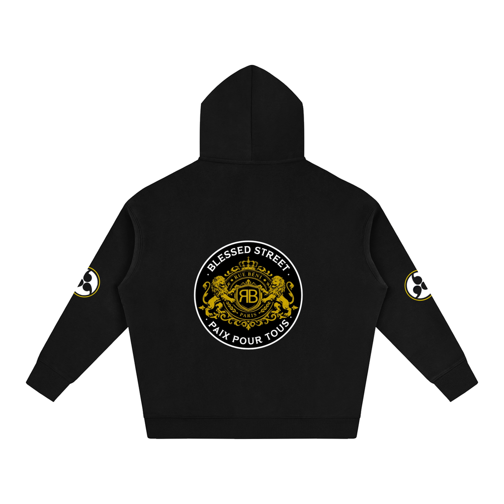Hoodie Fleece RUE BÉNI — Noir / Oversized