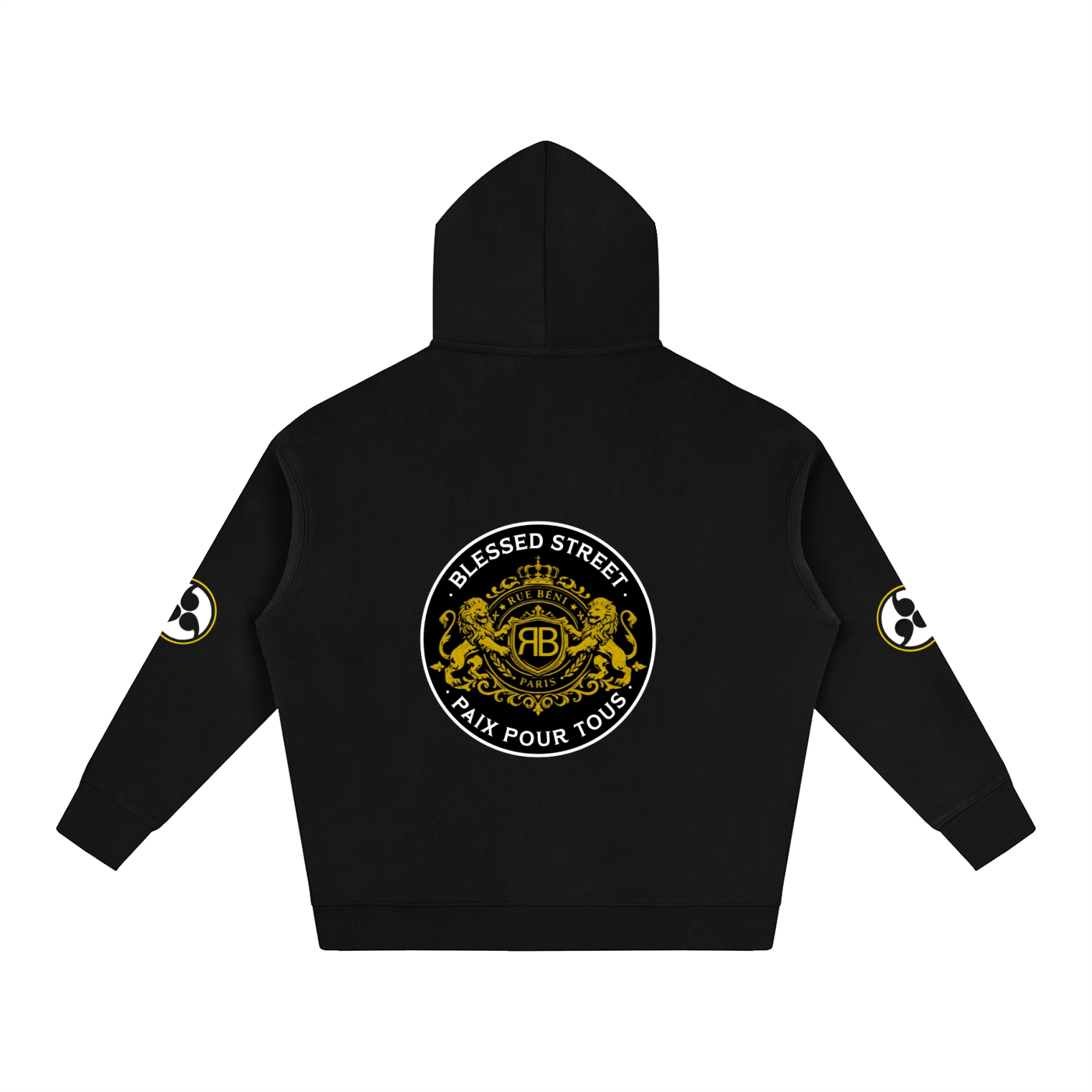 Hoodie Fleece RUE BÉNI — Noir / Oversized