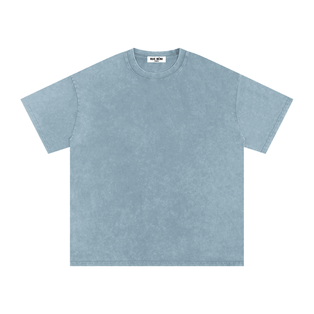 T-shirt ample délavé Signature Cobalt — 250 GSM