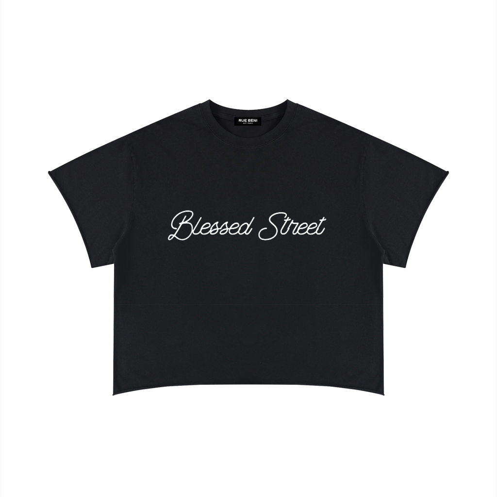 Unisex Boxy Raw Edge T-Shirt