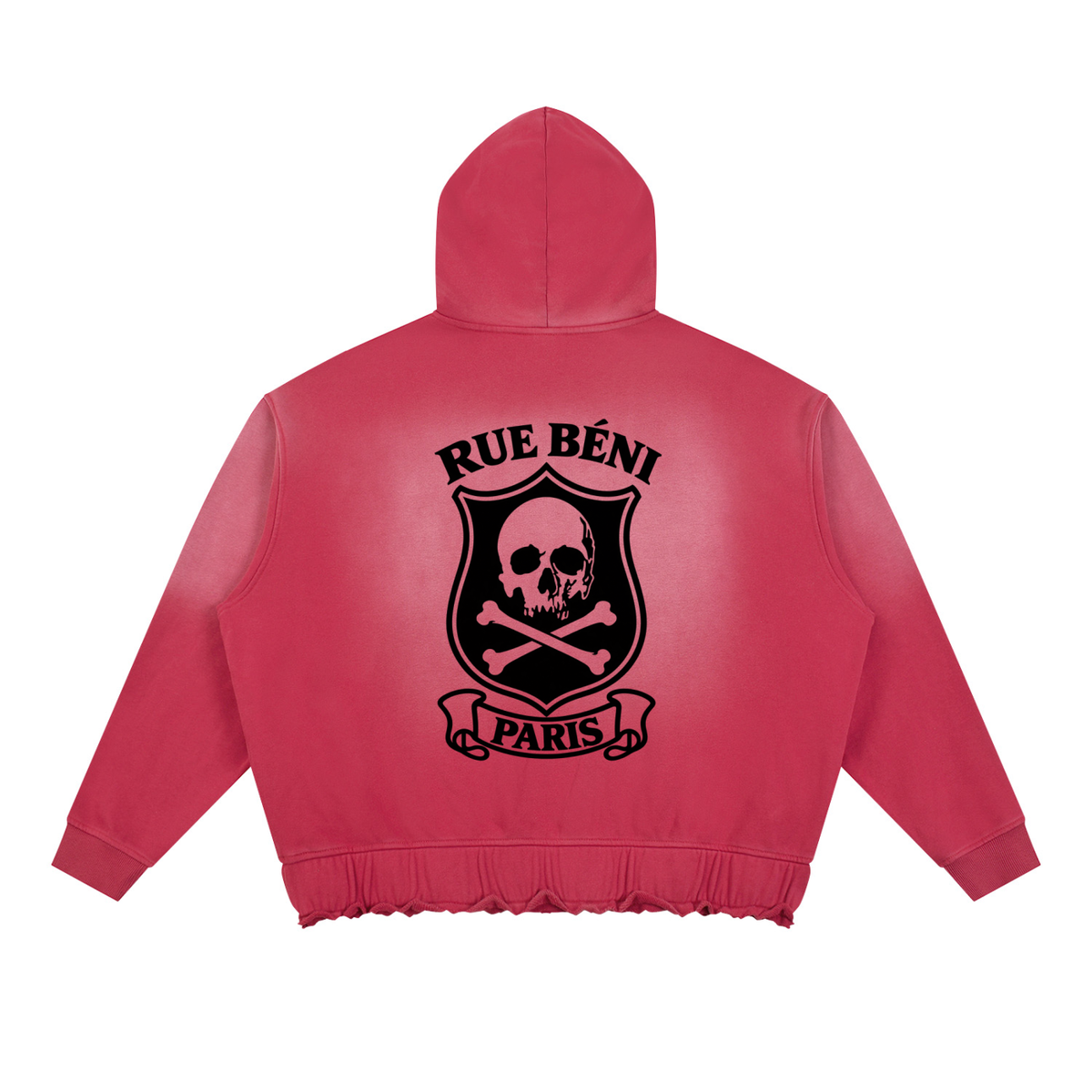 Sweat à capuche délavé Fleur Béni — 370 GSM