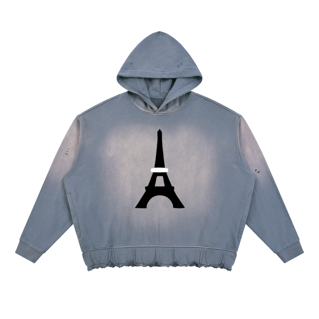 Sweat à capuche délavé Fleur Béni — 370 GSM
