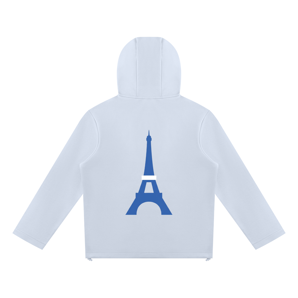 Sweat à capuche zippé à empiècements — 380 GSM