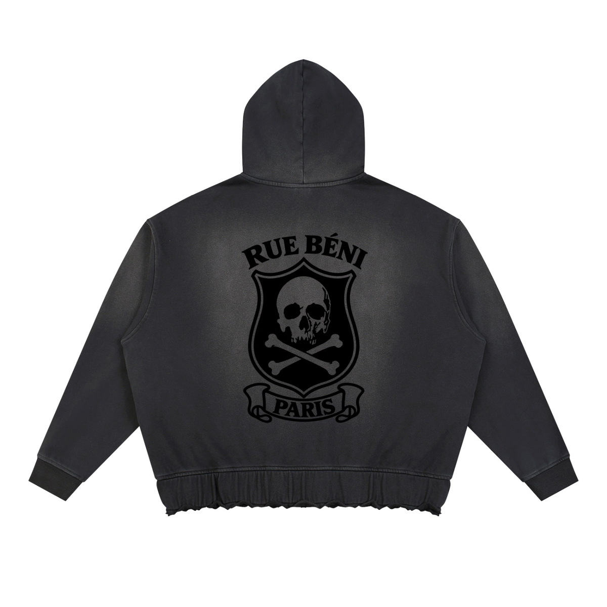 Sweat à capuche délavé Fleur Béni — 370 GSM