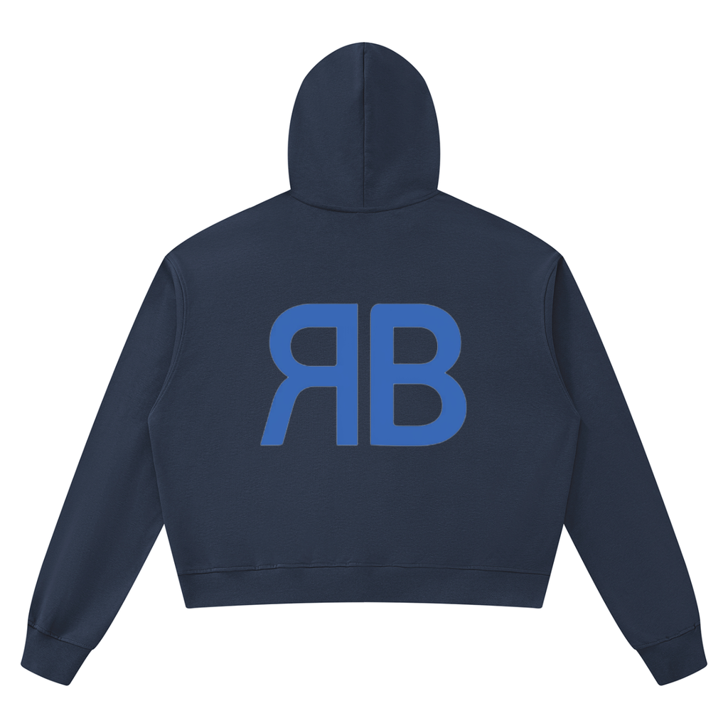 Sweat à capuche à bords francs Monogramme Cobalt — 360 GSM
