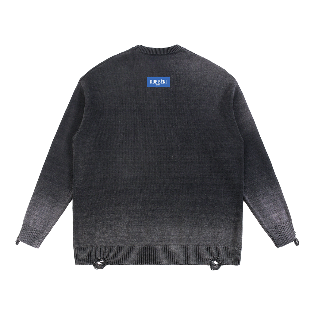 Pull ample délavé à effet usé — 425 GSM