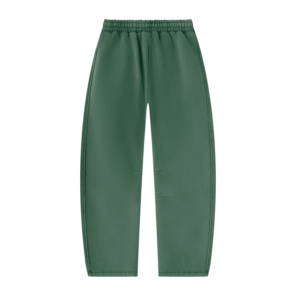 Pantalon de jogging délavé en molleton coupe barrel — 390 GSM