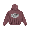 Sweat à capuche ample délavé et effiloché — 350 GSM