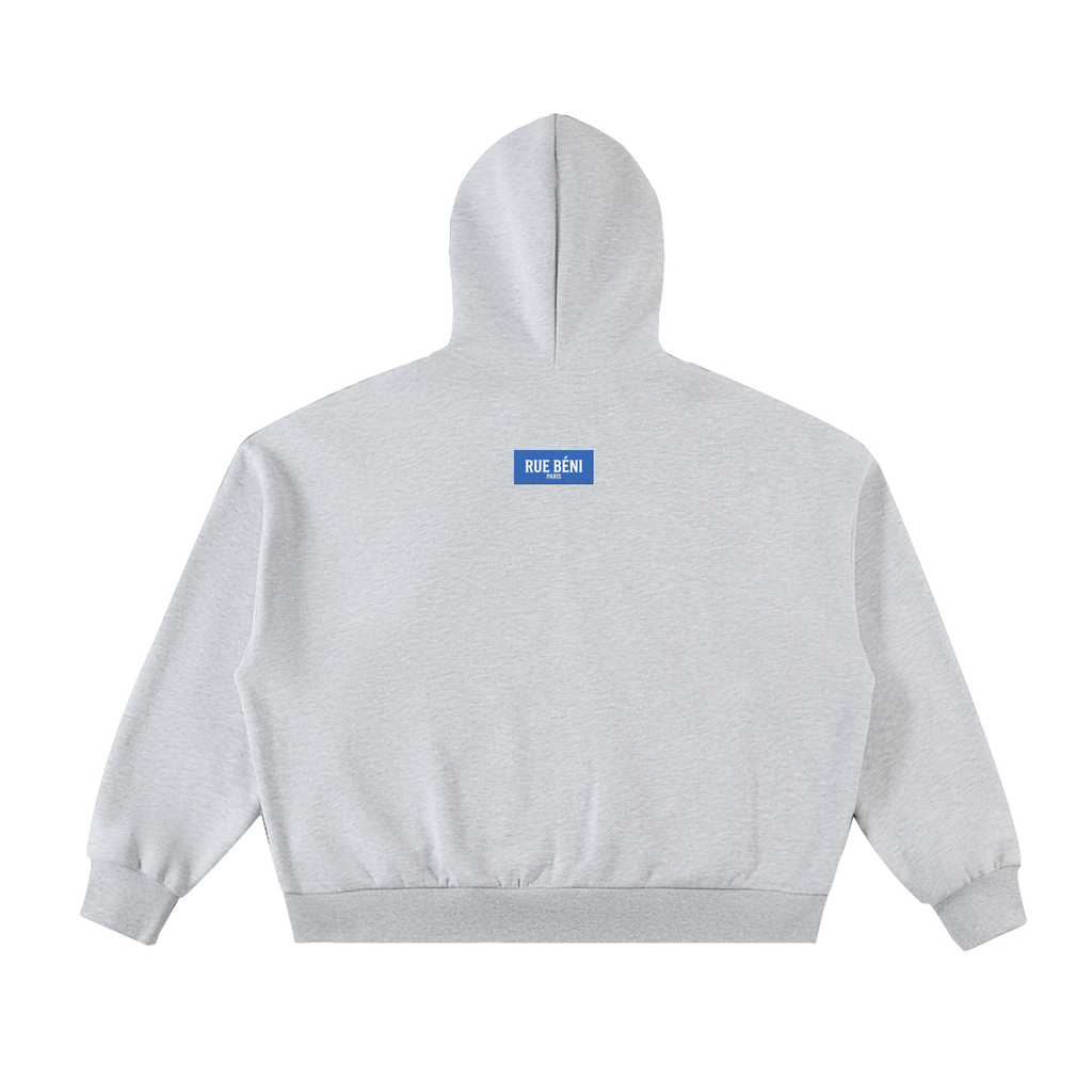 Fleeced Full-Zip Boxy Hoodie