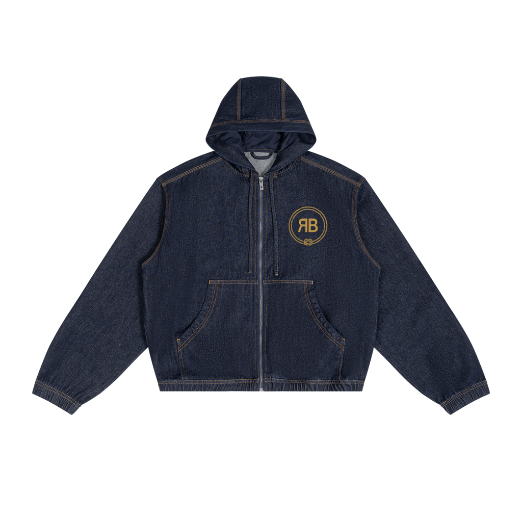 Veste en denim à capuche Blason Paris — 425 GSM