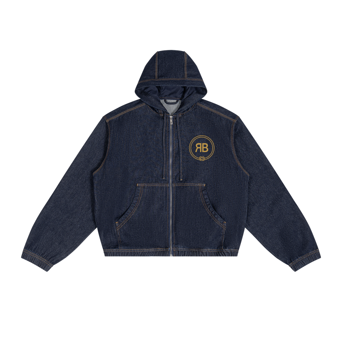 Veste en denim à capuche Blason Paris — 425 GSM