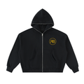 Fleeced Full-Zip Boxy Hoodie