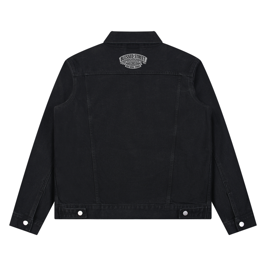 Veste en denim délavé — 440 GSM