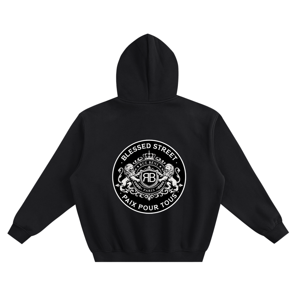 Hoodie Blason Blessed Street — Noir