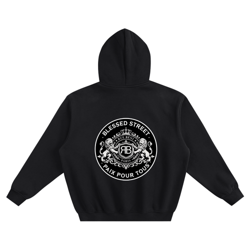 Hoodie Blason Blessed Street — Noir
