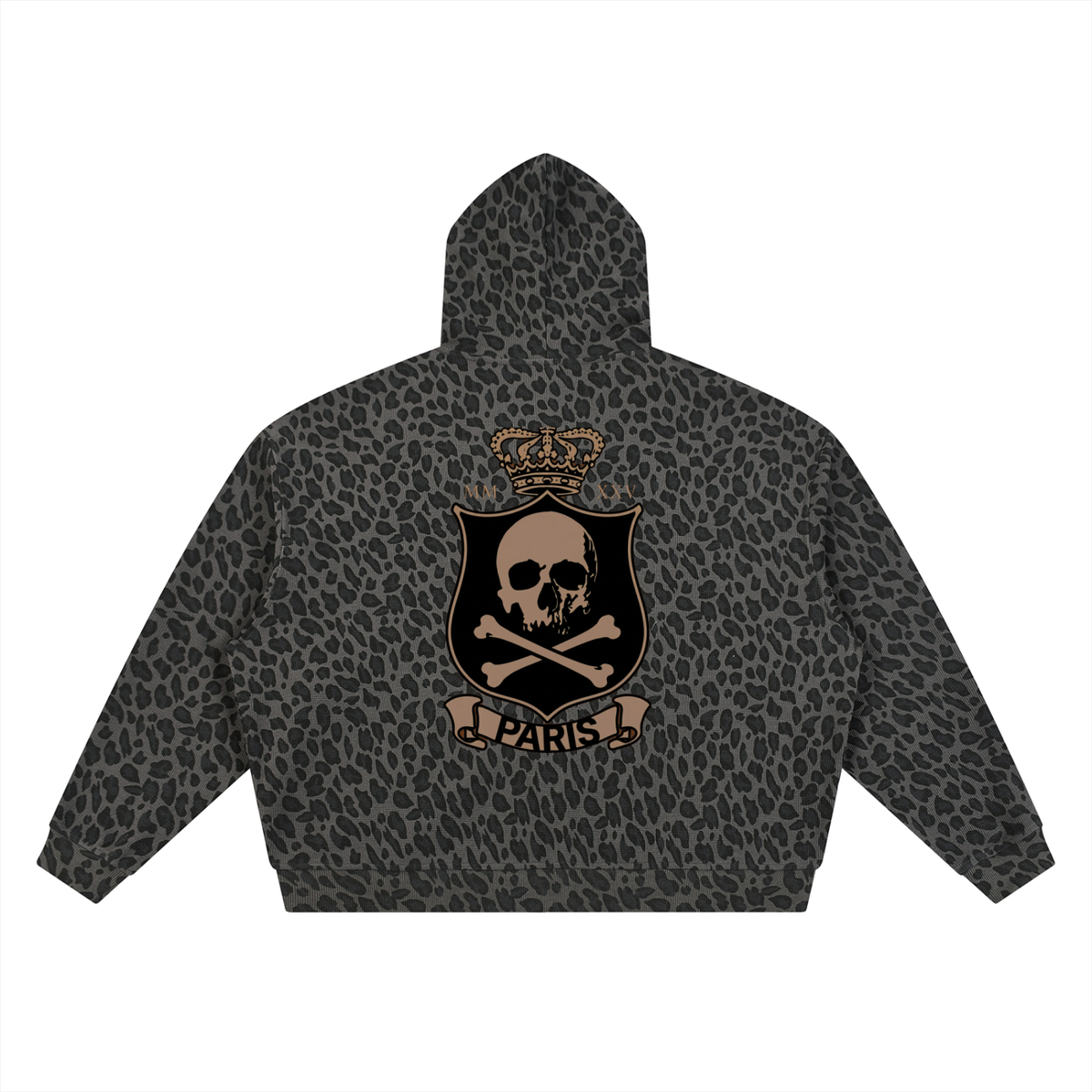 Sweat zippé gaufré Léopard Blason Paris — 320 GSM