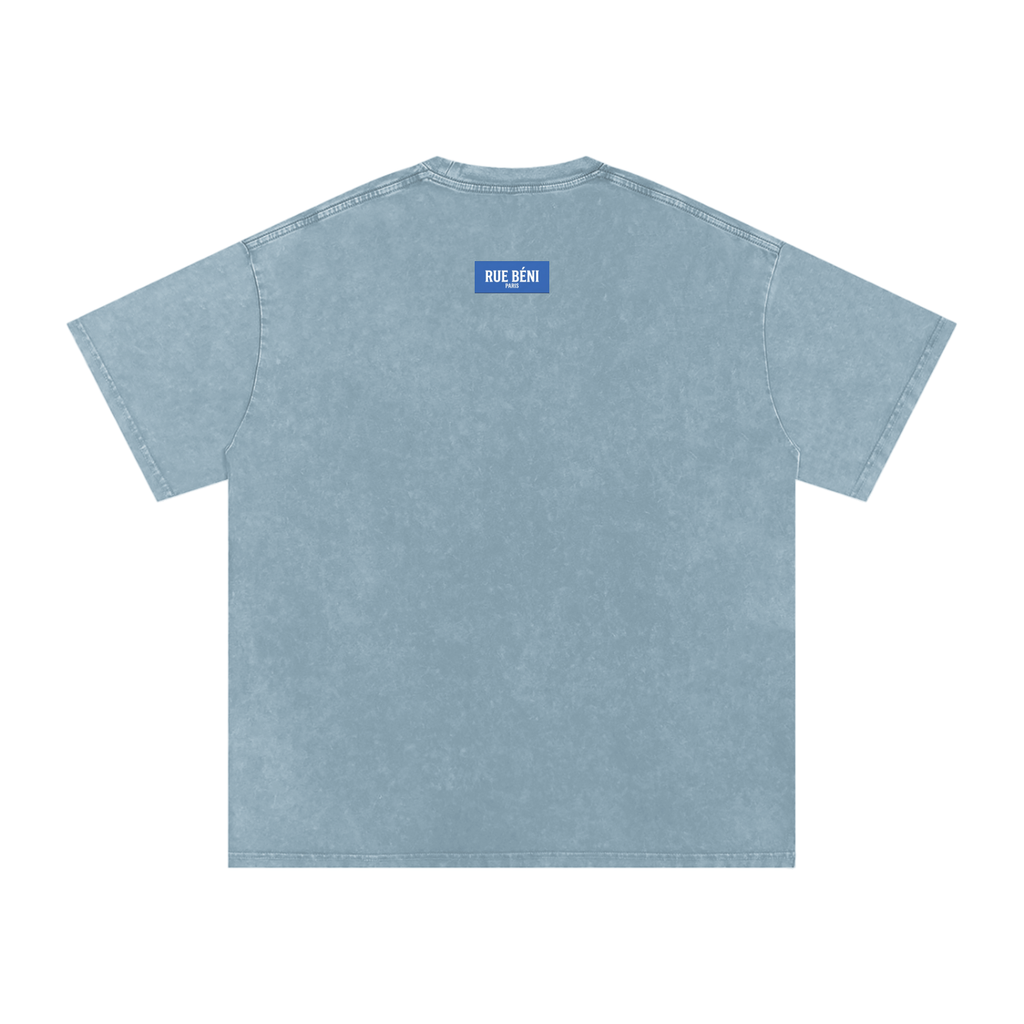 T-shirt ample délavé Signature Cobalt — 250 GSM