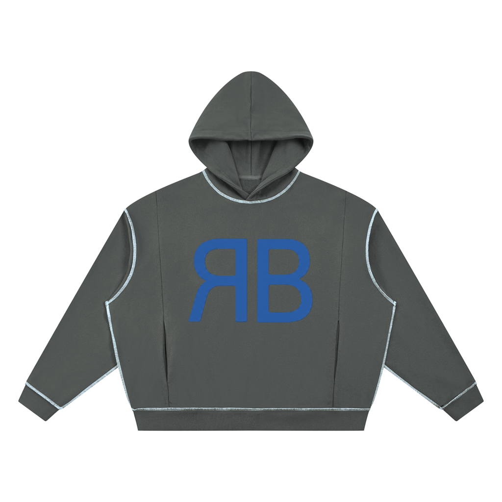 Sweat à capuche ample à surpiqûres — 420 GSM