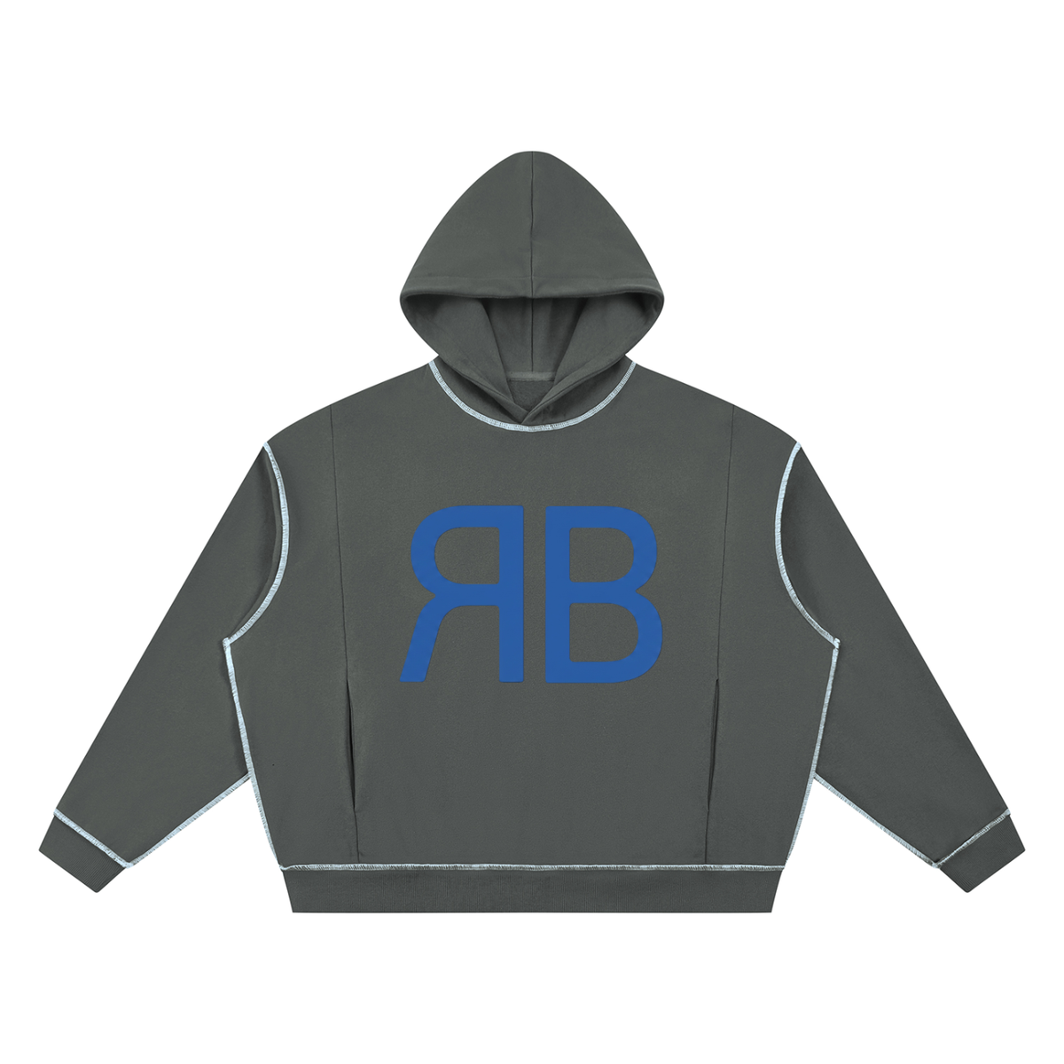 Sweat à capuche ample à surpiqûres — 420 GSM
