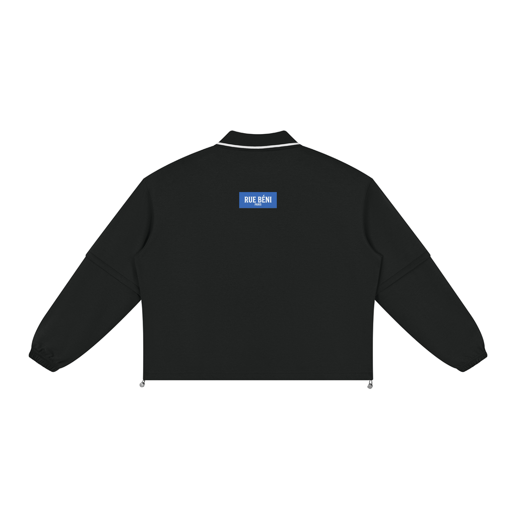 Sweat ample à col amovible Signature RB Blanc — 380 GSM