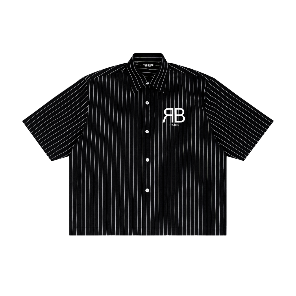 Chemise Rayée Boxy RUE BÉNI — Noir / Boutons