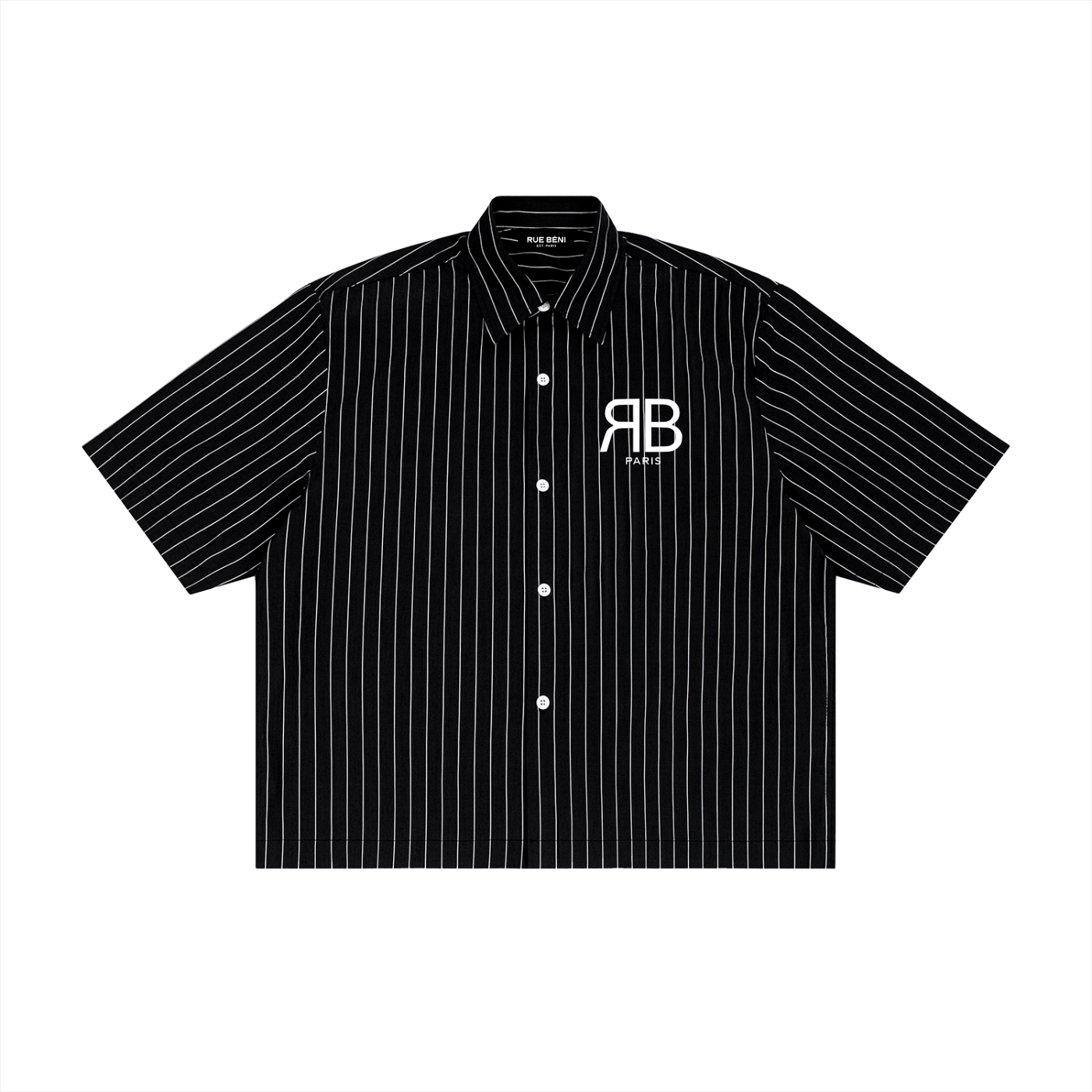 Chemise Rayée Boxy RUE BÉNI — Noir / Boutons