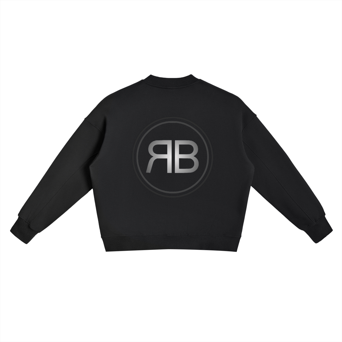 Sweatshirt Col Rond Emblème Argent — Gris