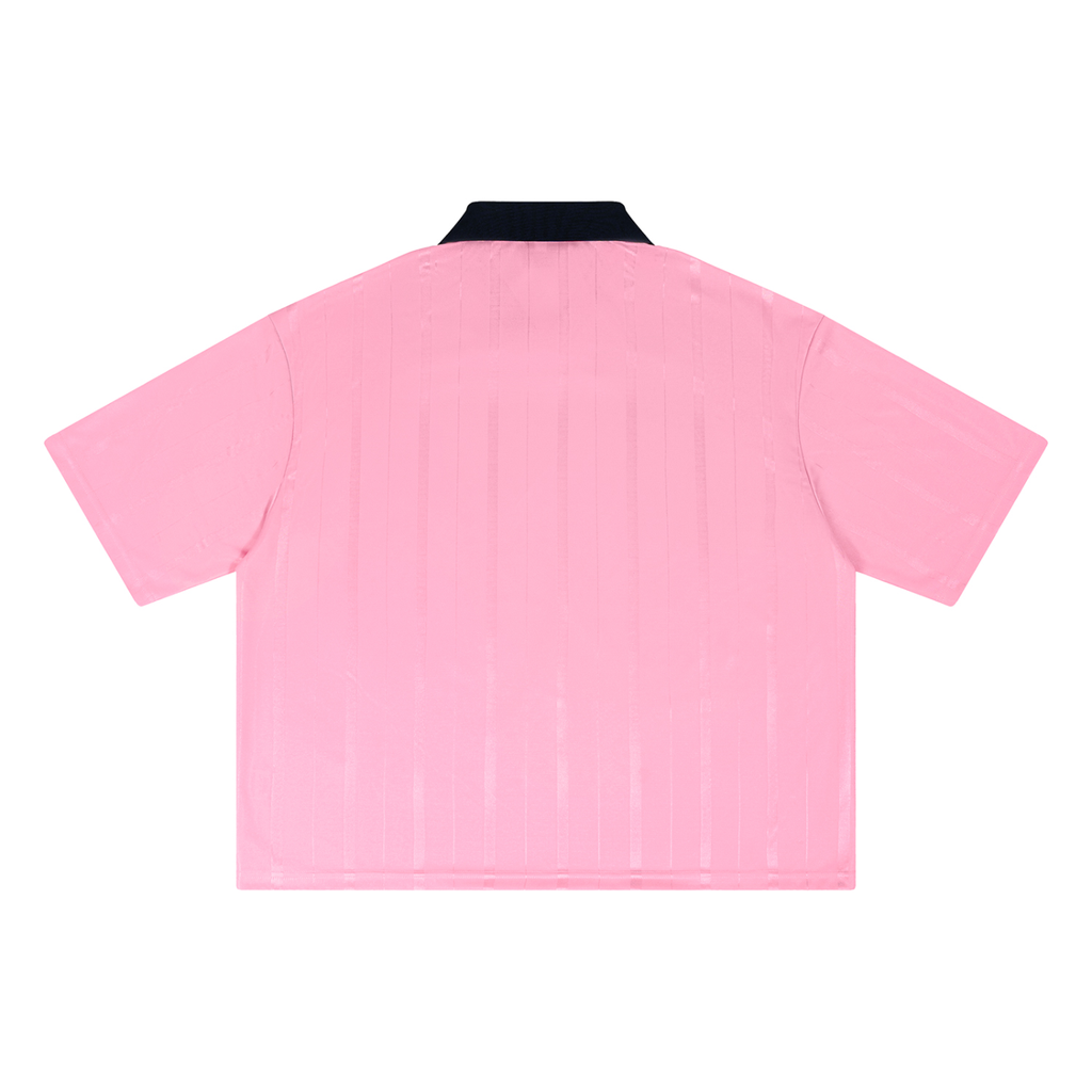 Maillot Soccer Rayé RUE BÉNI — Rose & Blanc / Boxy