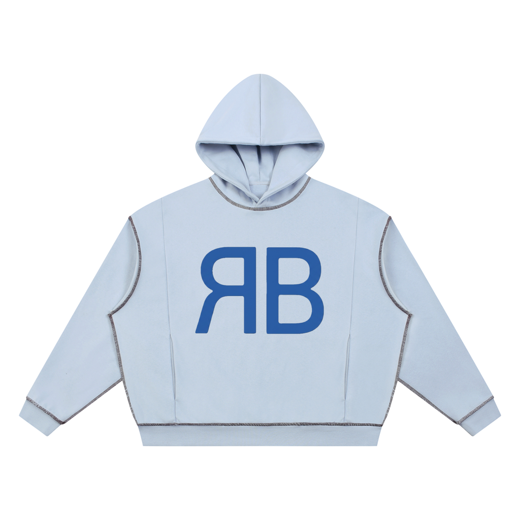 Sweat à capuche ample à surpiqûres — 420 GSM