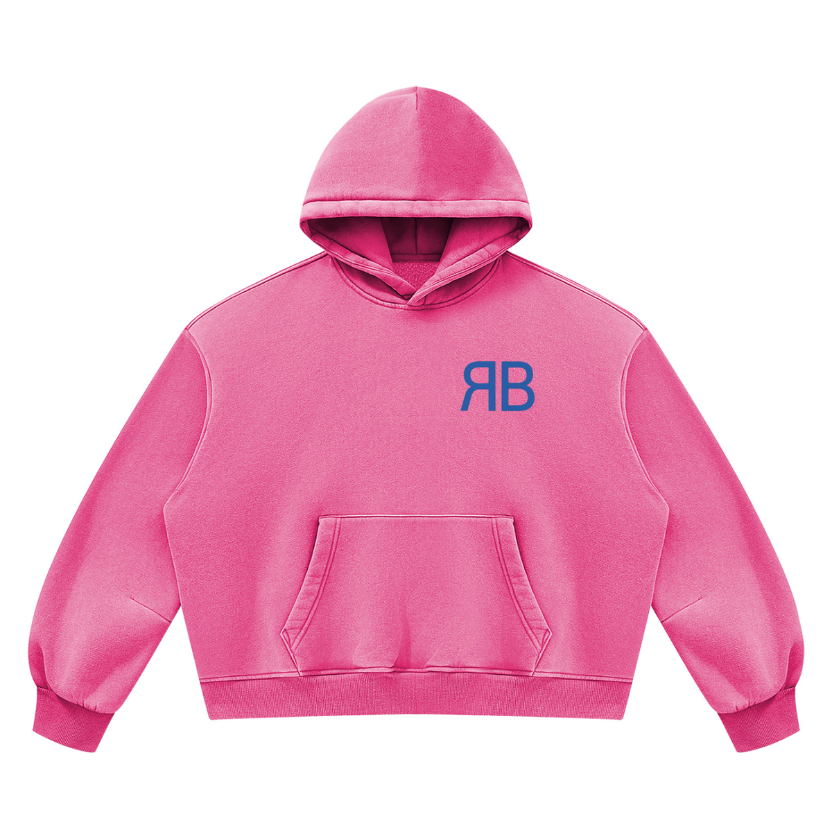 Sweat à capuche boxy délavé en molleton — 390 GSM