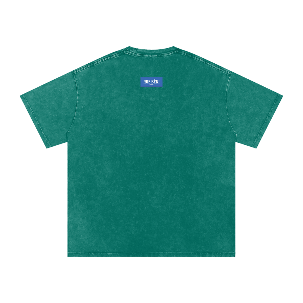 T-shirt ample délavé Signature Cobalt — 250 GSM