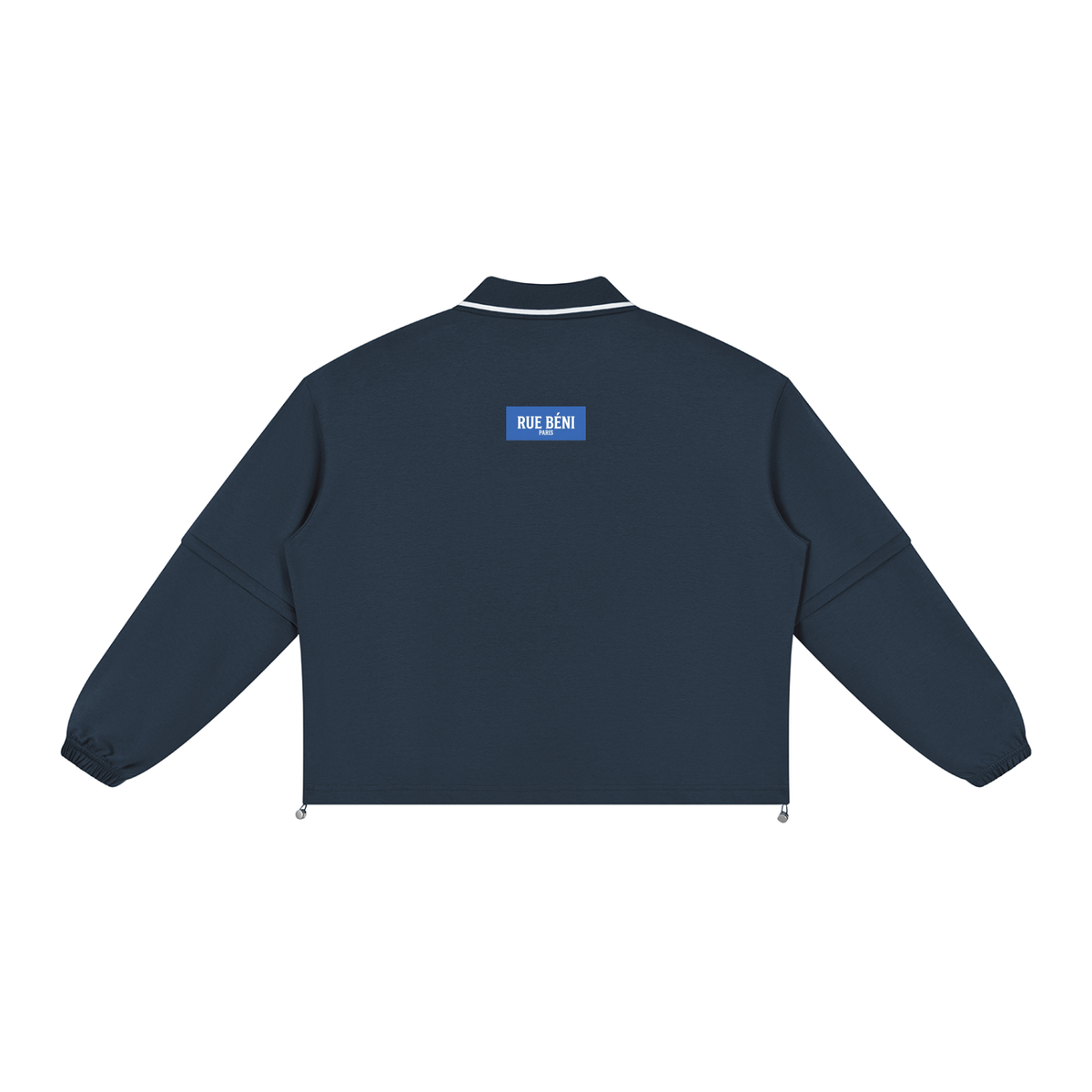 Sweat ample à col amovible Signature RB Blanc — 380 GSM