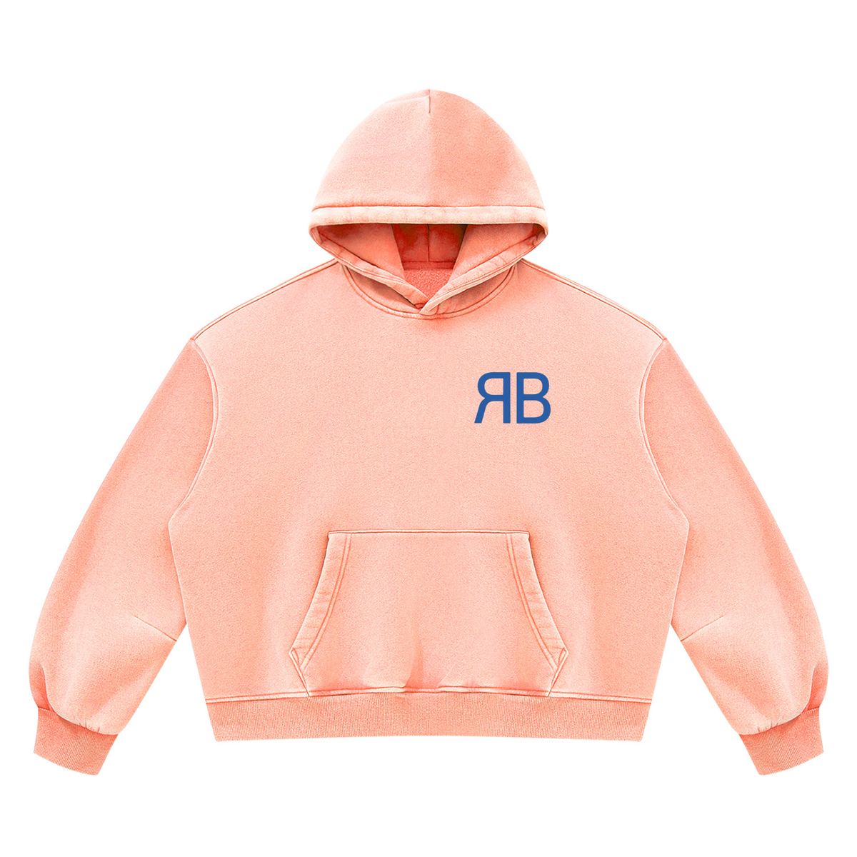 Sweat à capuche boxy délavé en molleton — 390 GSM