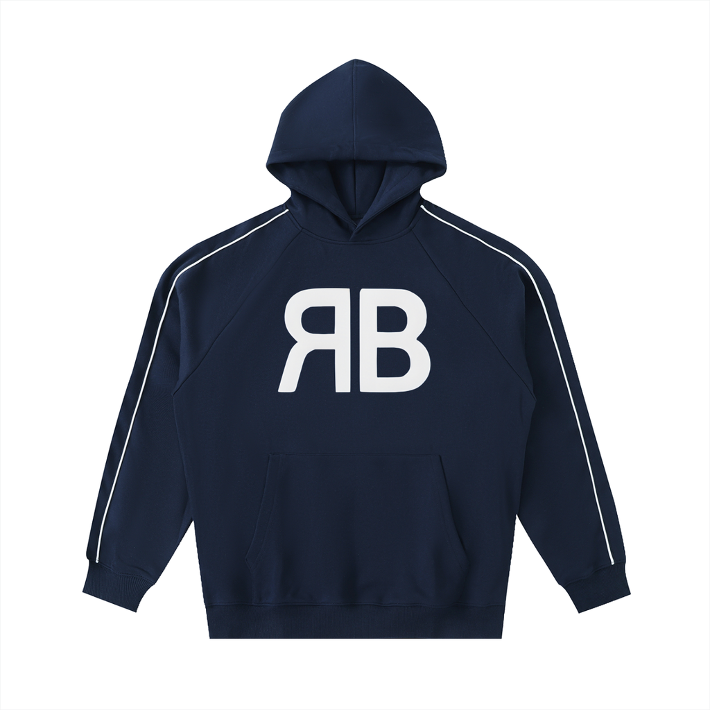 Sweat à capuche raglan à passepoils contrastés — 380 GSM