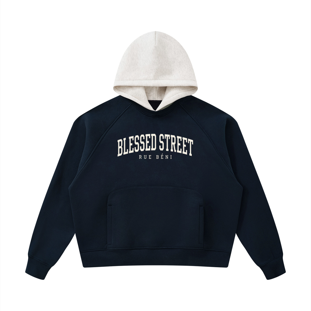 Sweat à capuche bicolore Blessed Street — 345 GSM