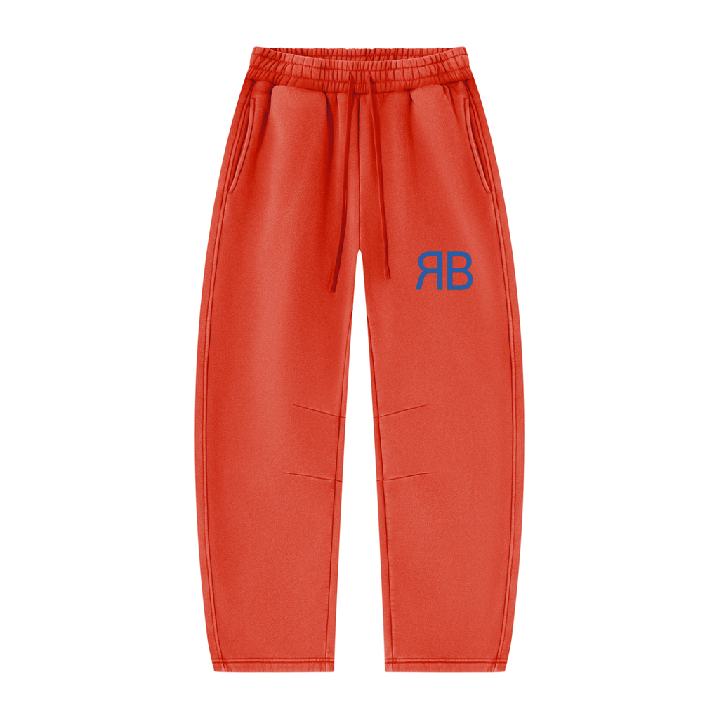 Pantalon de jogging délavé en molleton coupe barrel — 390 GSM