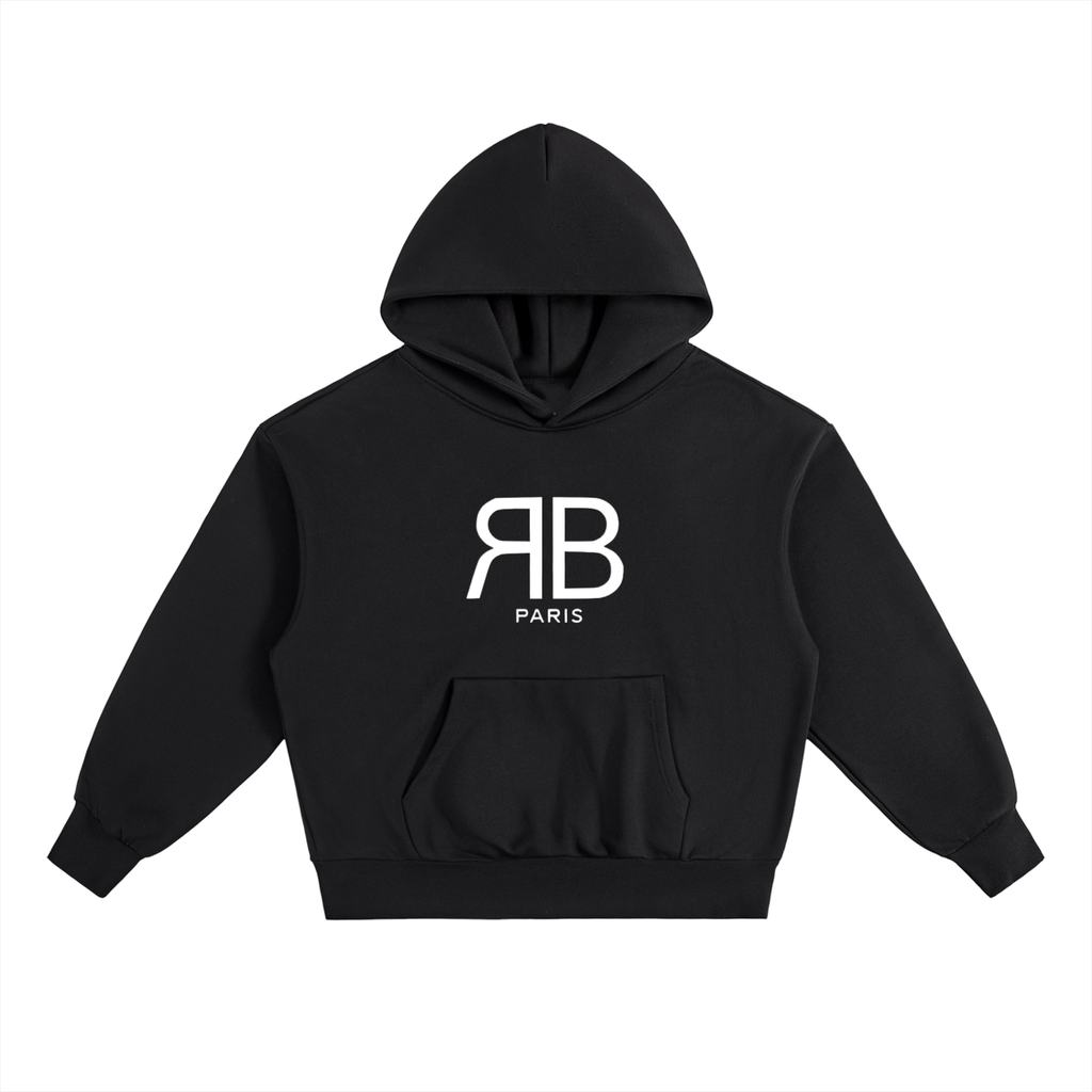 Hoodie Fleece Essential RUE BÉNI — Noir / 500gsm