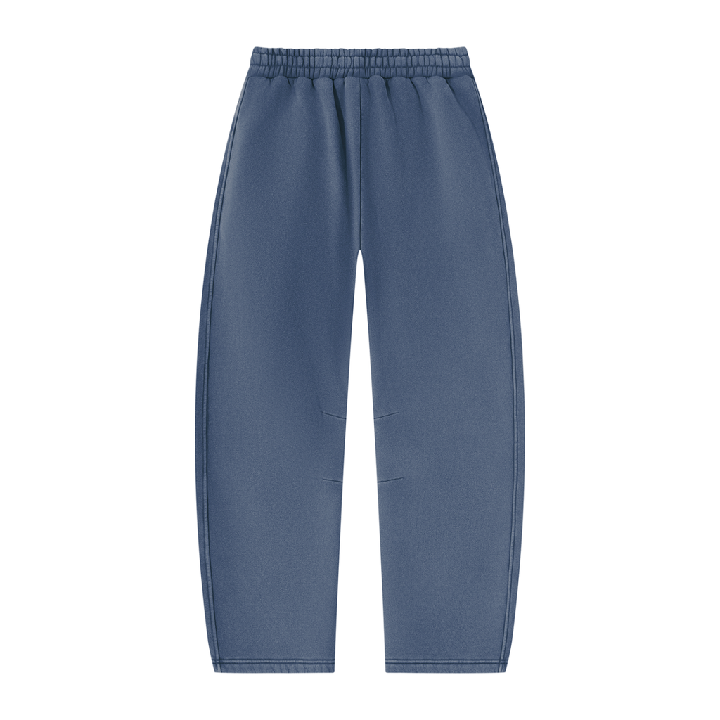 Pantalon de jogging délavé en molleton coupe barrel — 390 GSM