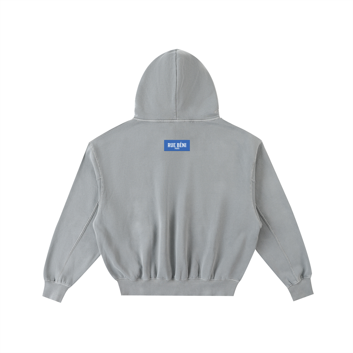 Sweat à capuche ample délavé et effiloché — 350 GSM