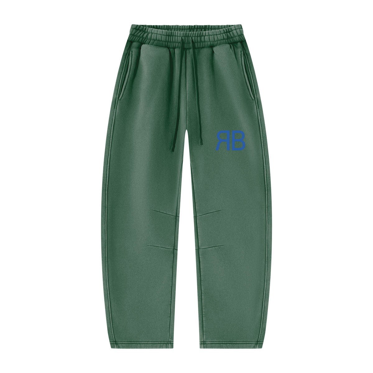 Pantalon de jogging délavé en molleton coupe barrel — 390 GSM