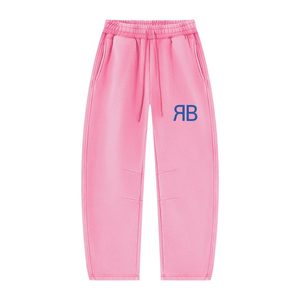 Pantalon de jogging délavé en molleton coupe barrel — 390 GSM