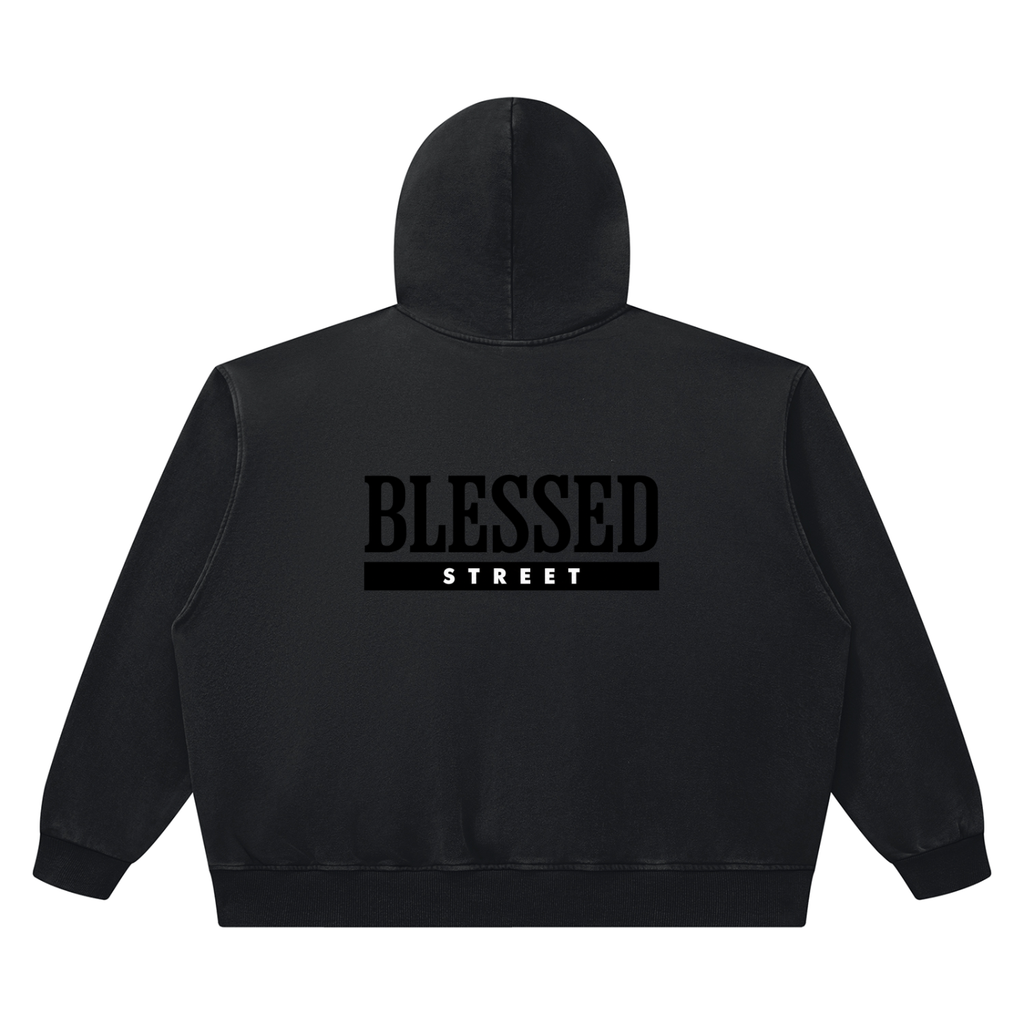 Sweat à capuche boxy en coton délavé — 420 GSM